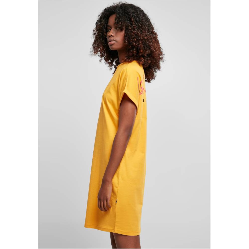 Urban Classics - Rainbow Tee Korte jurk - Geel